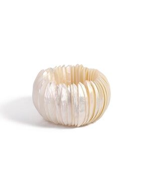Mother-of-Pearl Stretch Bracelet - Cream